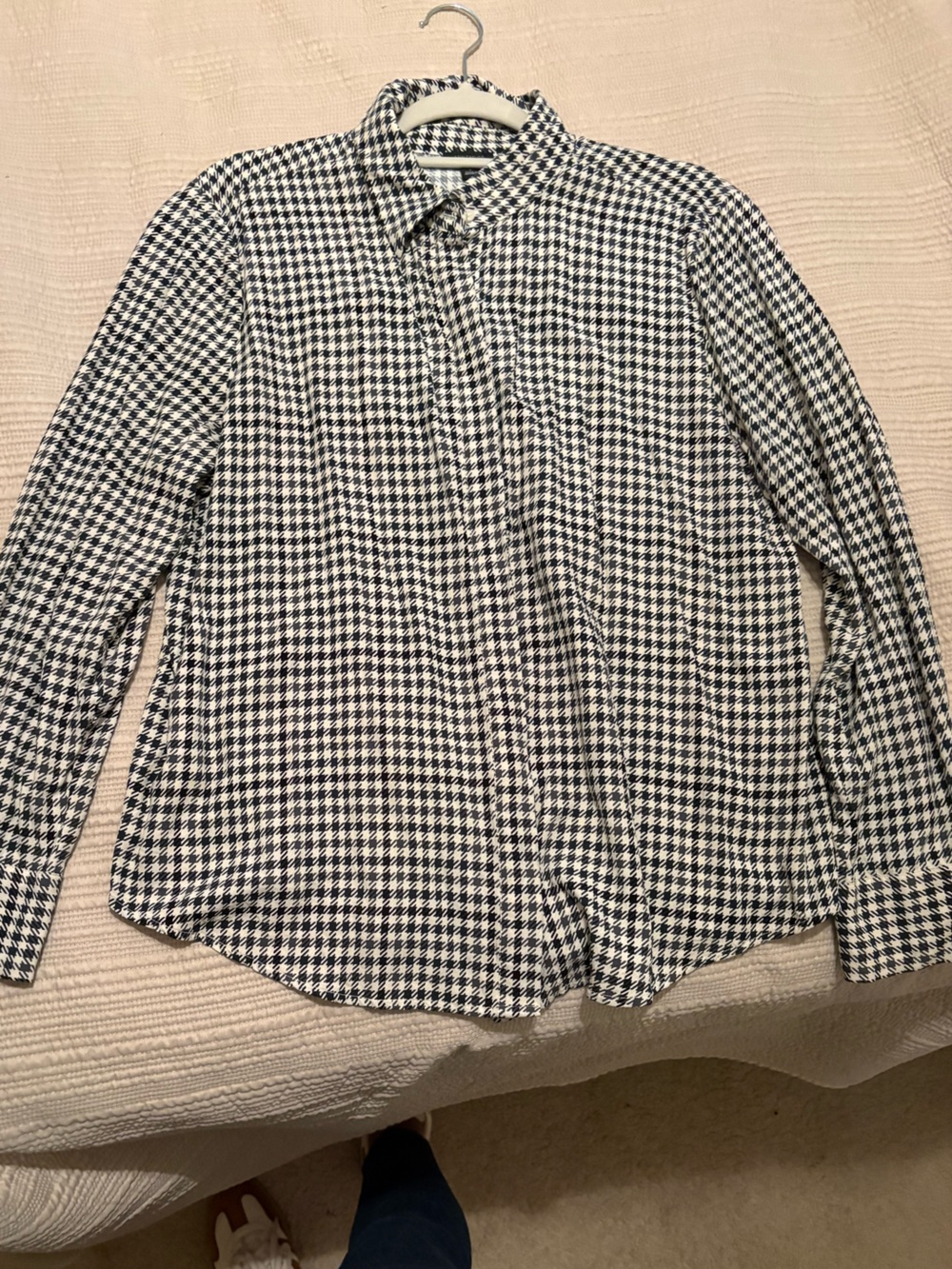 Teal, gray, and off-white Women’s Shirt